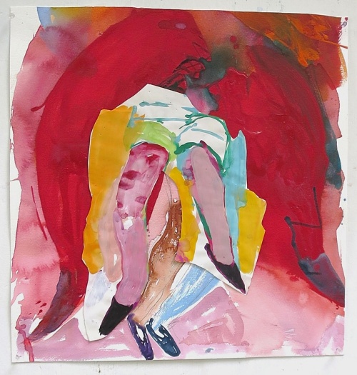 Sam Schaffer, Walk This Way 2025 acrylic on paper 22x11 Sam Schaffer, Walk This Way 2025 acrylic on paper 22x11