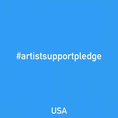 Artist Support Pledge Bubble Blue graphic