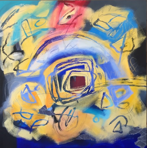 Yellow Sky I, Acrylic on canvas, Jacqueline Unanue, 2017