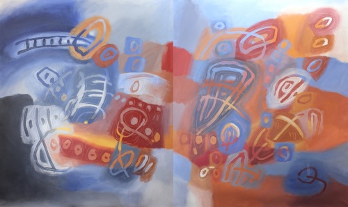 Ancestors I, diptych by Jacqueline Unanue