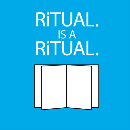 RiTUAL is A RiTUAL type in a square on bubble blue background