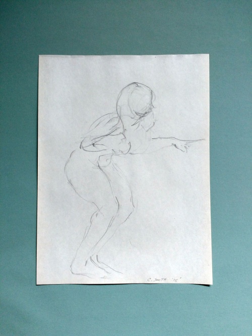 drawing, graphite, female, nude, figure