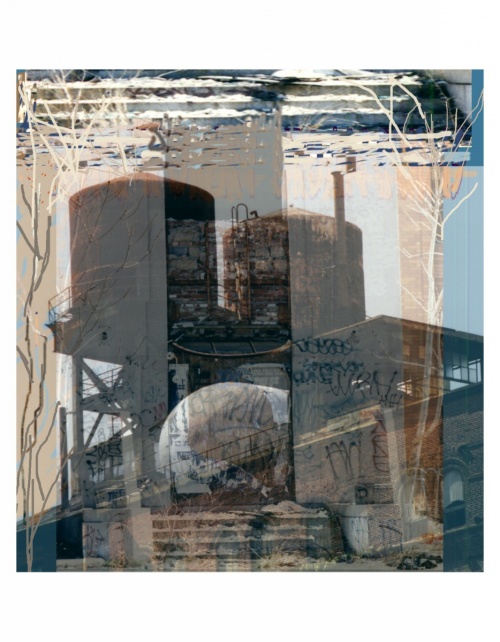 This piece is from my series "Urban Ruins" on the demolition of the Jack Frost Sugar Refinery. It is a Photoshop Digital collage.